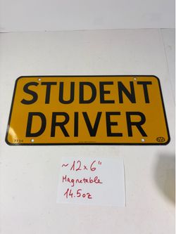 AAA Student Driver Steel Sign Metal License Plate Booster Scioto Vintage Tag