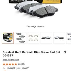 Duralast Gold Ceramic Disc Brake Pad Set DG1337