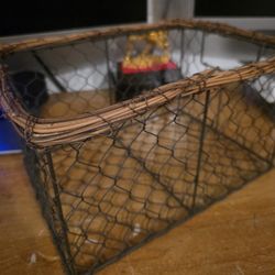 Chicken Wire Farmhouse Storage Basket