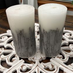 Candles Rustic Twigs (2) 6” Tall White 
