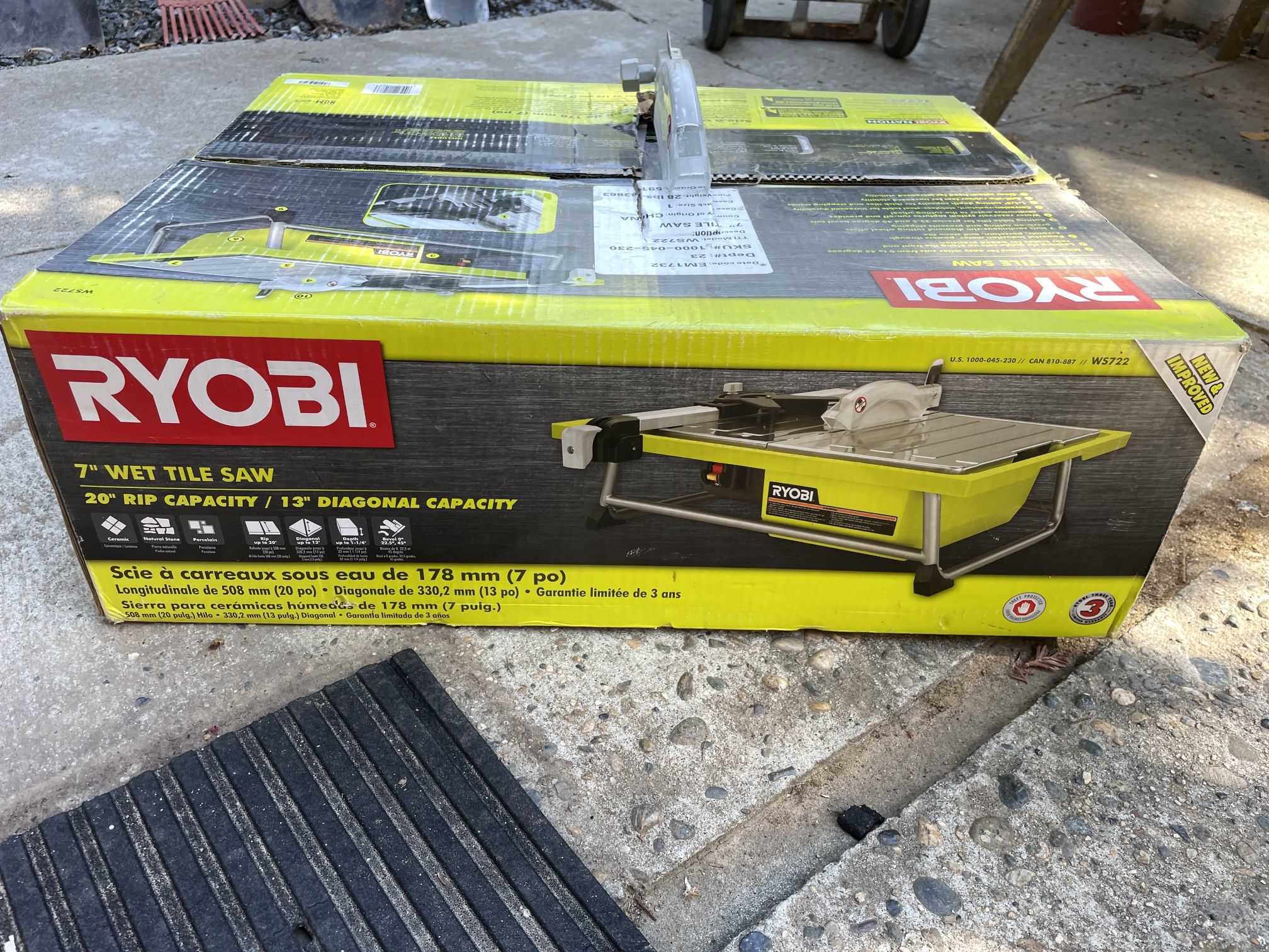 Ryobi 7” Wet Tile Saw W/blade