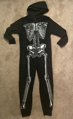 Kids Skeleton One piecePajamas/Halloween Costume 8 Youth NWT