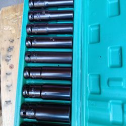 10 PC 8-24 1/2 Inch Drive Deep Impact Socket Heavy Metric 