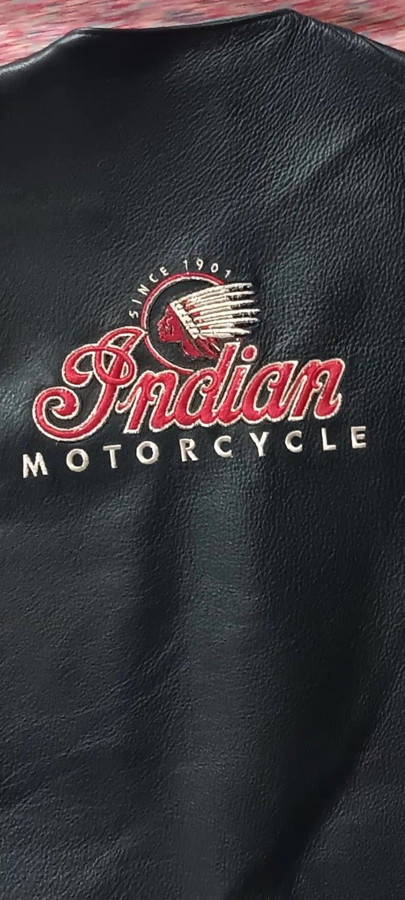 Authentic Black Leather Indian MC Vest