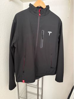 Tesla Soft Shell Logo Jacket Men's Size Large  Black&Red    EXCELLENT CONDITION