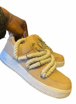 Nike Air Force 1 – Cream, Brown & White (Size 9)