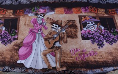 Sugar skull mexican table cloth