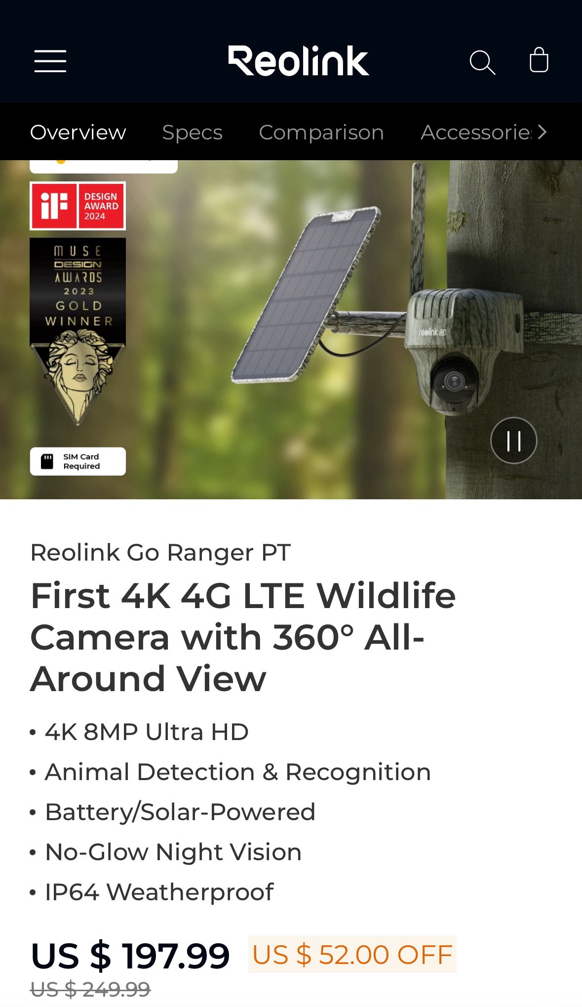 Trail camera 360 4G Solar