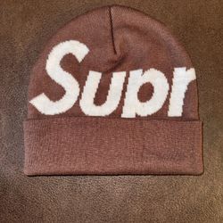 Supreme Big Logo Beanie (Brown)