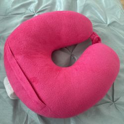 Pink Travel Neck Pillow – Soft & Comfortable
