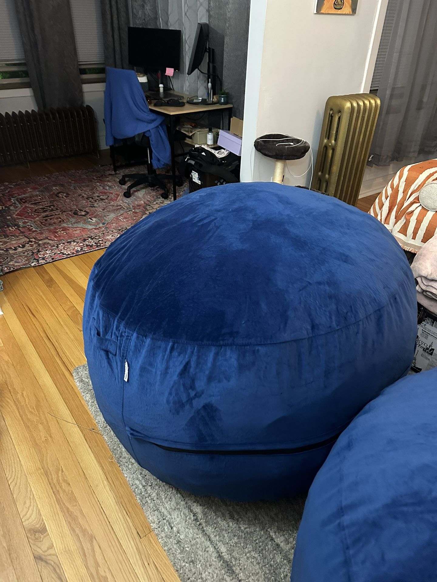 2 Comfy 3-foot Oversized Beanbag Chairs