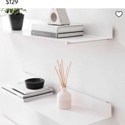 4 West Elm Single Floating Lines Shelves