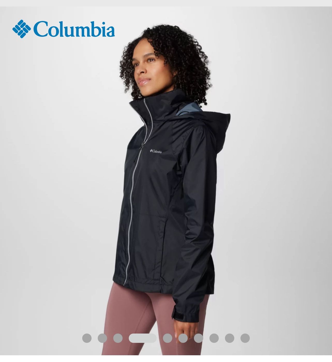 Columbia Women’s Black Switchback II Lined Rain Repellent Jacket - Small