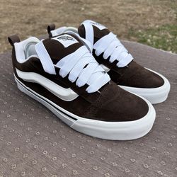 Vans Knu Skool Brown White Size 9.5 Clean 🔥