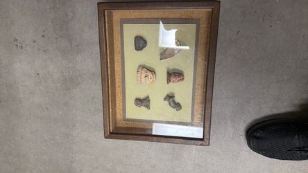Rare Pre-Columbian Mounted Pottery 6 Fragments
