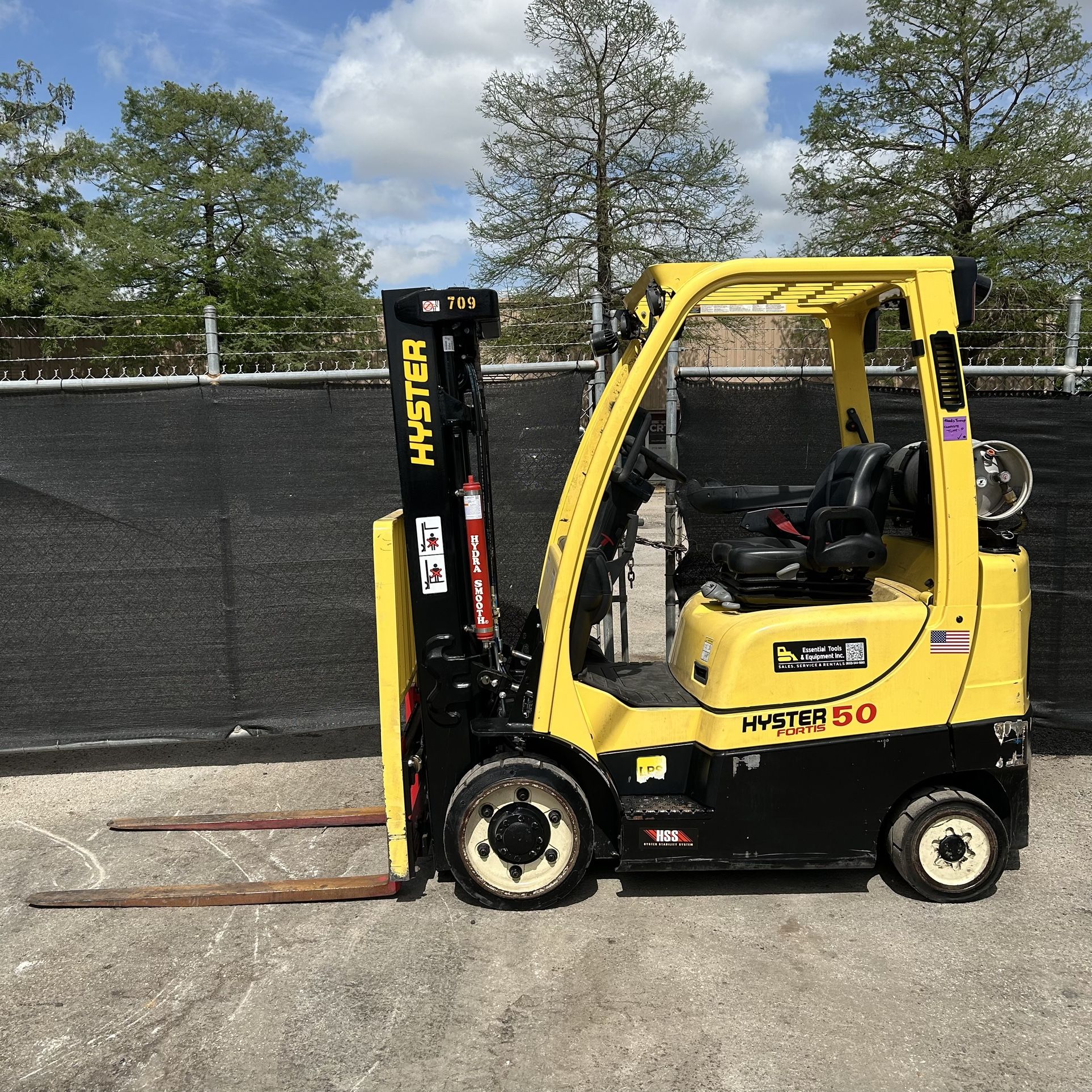 2019 Hyster S50FT 5,000lb 3 Stage Mast LPG Propane Cushion Tires Forklift 4,846h