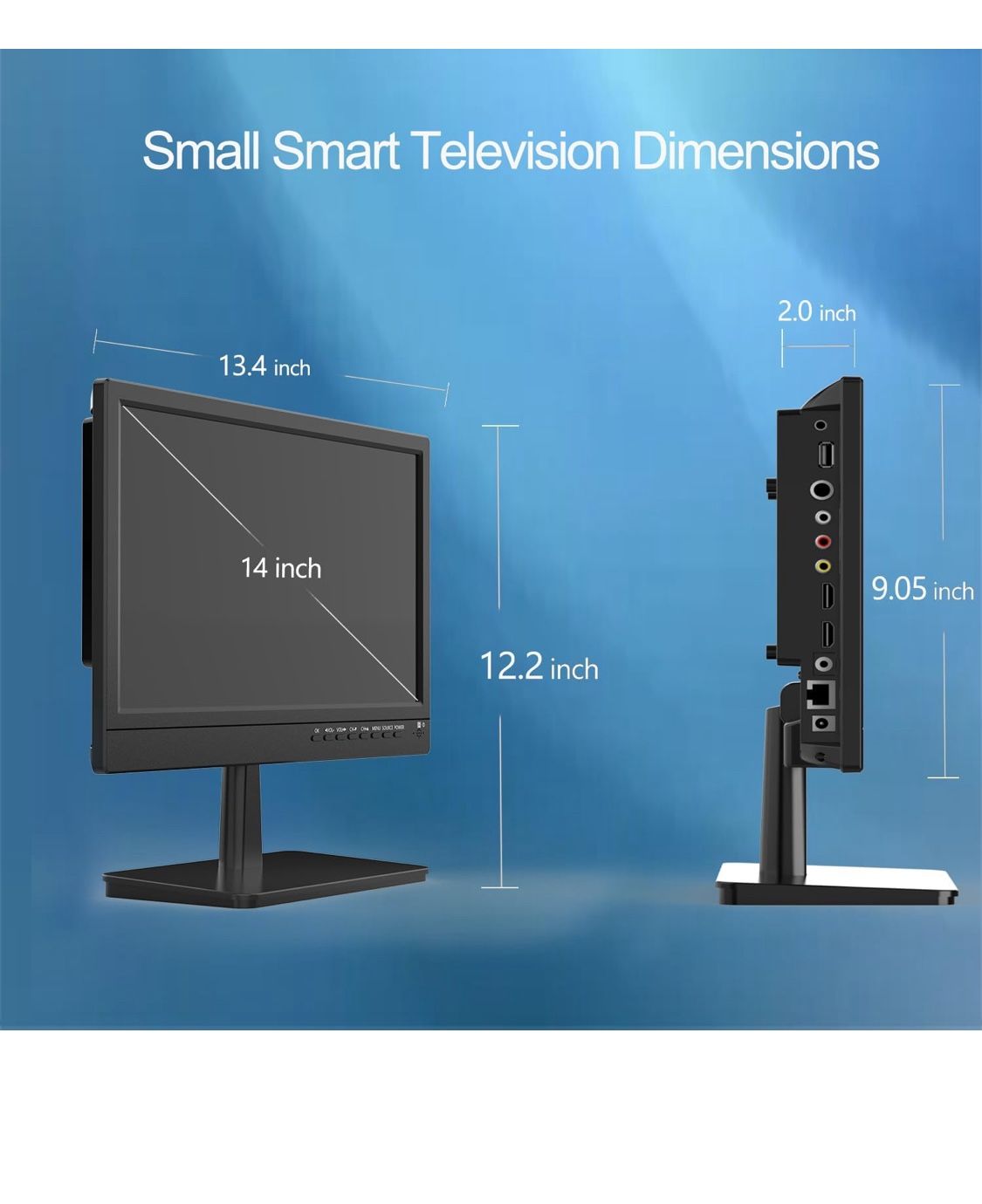Open Box 14 inch Small Smart TV Built-in APP, HD Flat Screen Smart TV for Home, Kitchen, RV Camper