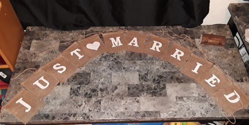 Just married hanging sign