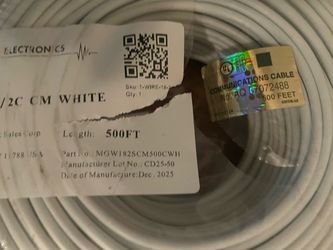 18/2C CM White Communications Cable 500ft