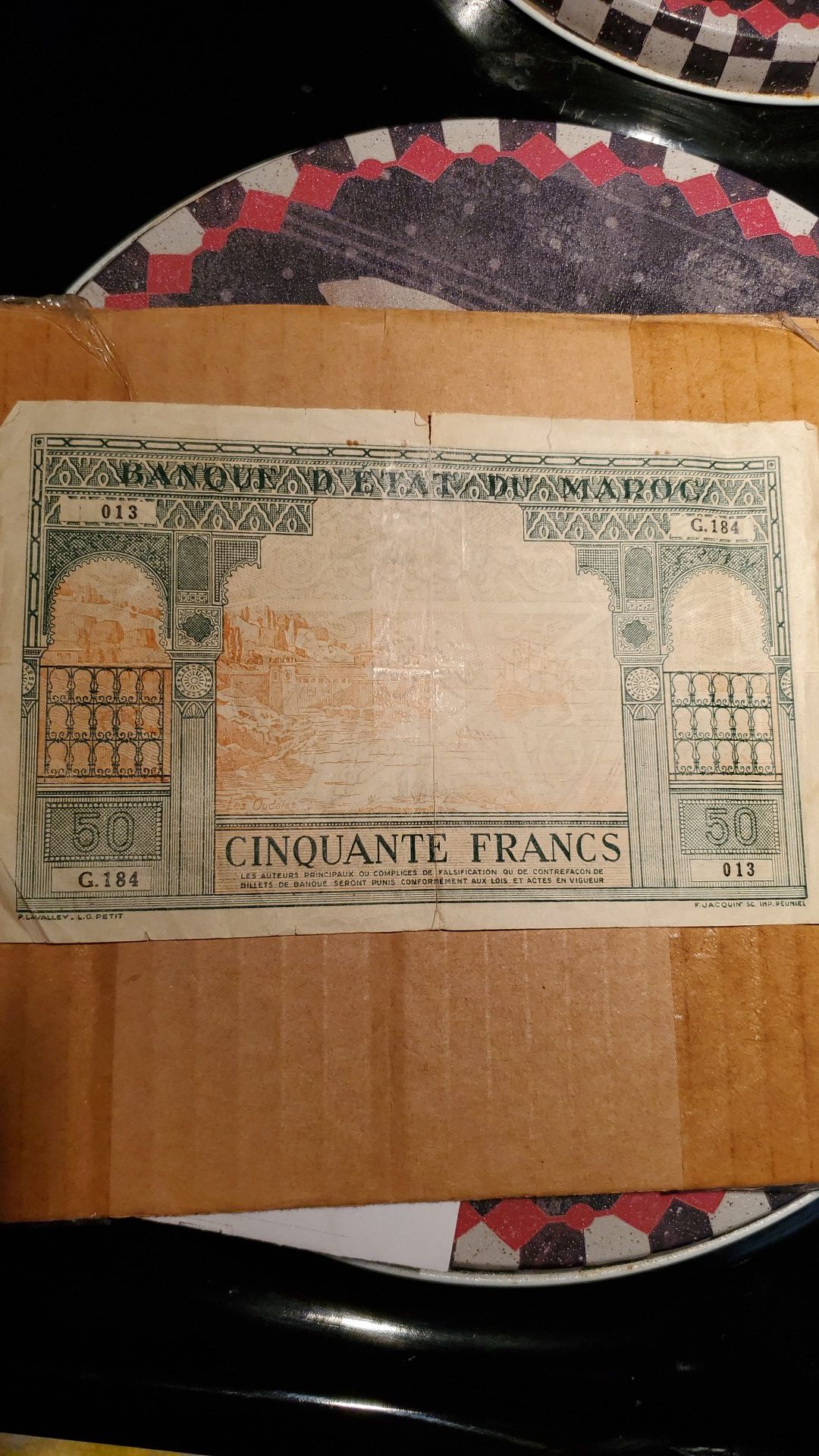 Banquet D'etat Du Maroc 1924. 50 Francs