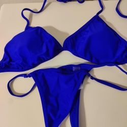 Royal Blue Thong Bikini