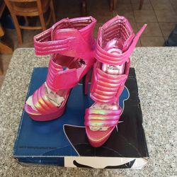 Pink High Heel Platform Shoes 