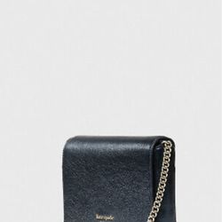 Kate Spade Spencer Metallic Chain Wallet Crossbody~Metal Night~NWT