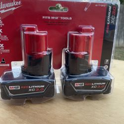 Milwaukee New Two M12 Batteries 