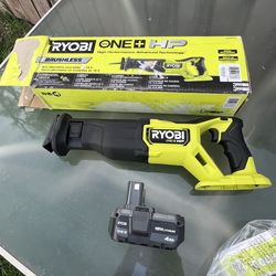 Ryobi 18V HP Brushless Sawzall and 4.0Ah Battery / New