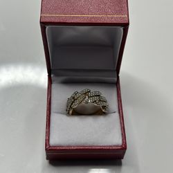 Cuban Link 14k Ring With VS Diamonds