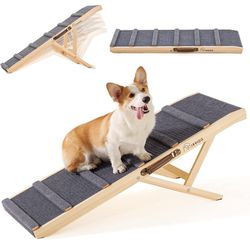  Dog Ramp for Bed, Folding Pet Ramp, Dog Stairs, Ramp, Portable Dog Steps Suitable for Elevated Surface Between 15"-27" for Small to Extra Large Dogs 