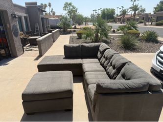 Grey sectional with chaise