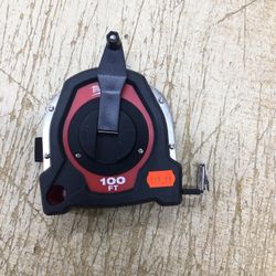 Milwaukee 100 ft. Closed Reel Long Tape Measure, Folding Hook, Metal 48-22-5101