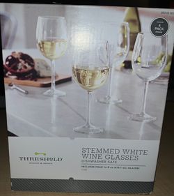 Threshold 16.2oz 4pk Crystal White Wine Glasses