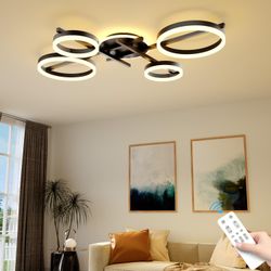 5-Ring LED Dimmable Modern Ceiling Light Fixture new