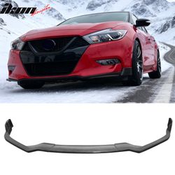 Fits 2016-2018 Nissan Maxima Front Bumper Lip Spoiler Splitter PU Unpainted 3PCS
