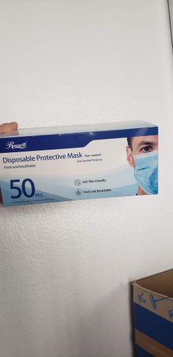 NEW 50 Disposable Blue Face Masks Mask facemasks blue NEW SEALED BOX Comes from a pet-free and smoke-free home. Trusted Seller = Buy with confidence
