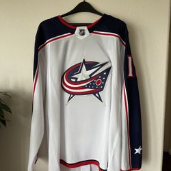 Adidas Columbus blue jackets size XL Atkinson wear one time only!