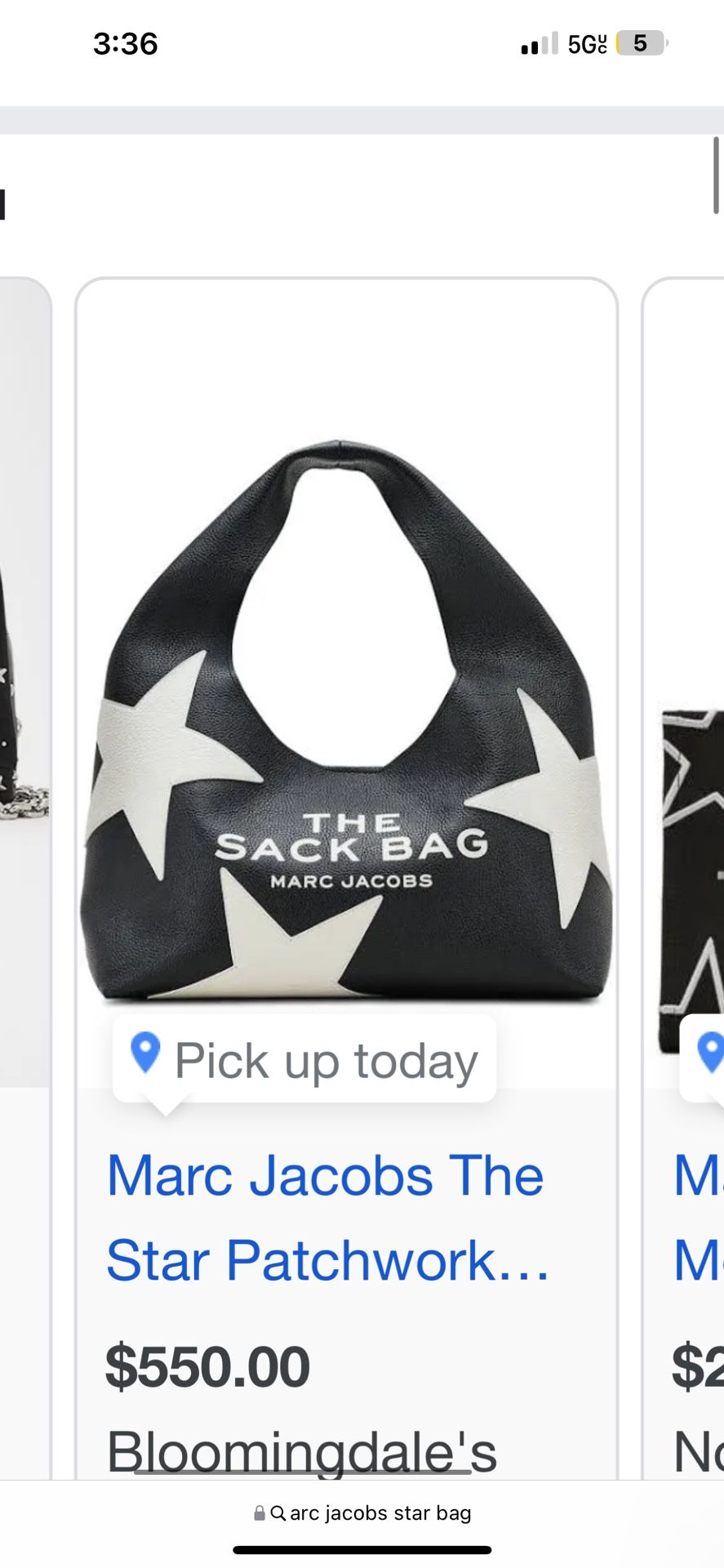 Marc Jacobs Sack Bag New