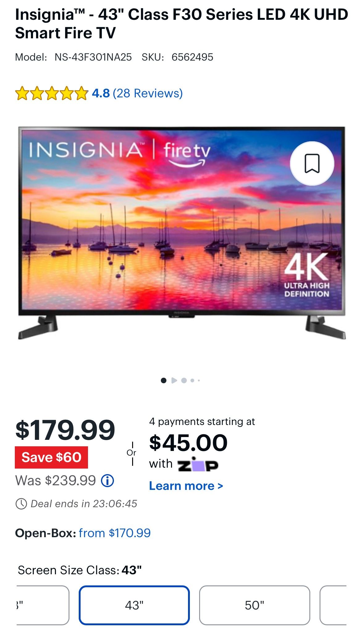 Insignia TV 43 inch