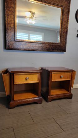 TWO BEAUTIFUL SOLID WOOD NIGHTSTANDS 