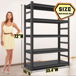 5-Tier 3000LBS Metal Shelving Units | Garage Shelving Storage Shelves Adjustable Metal Shelving Unit for Garage Shelves Utility Rack Shelf for Basemen