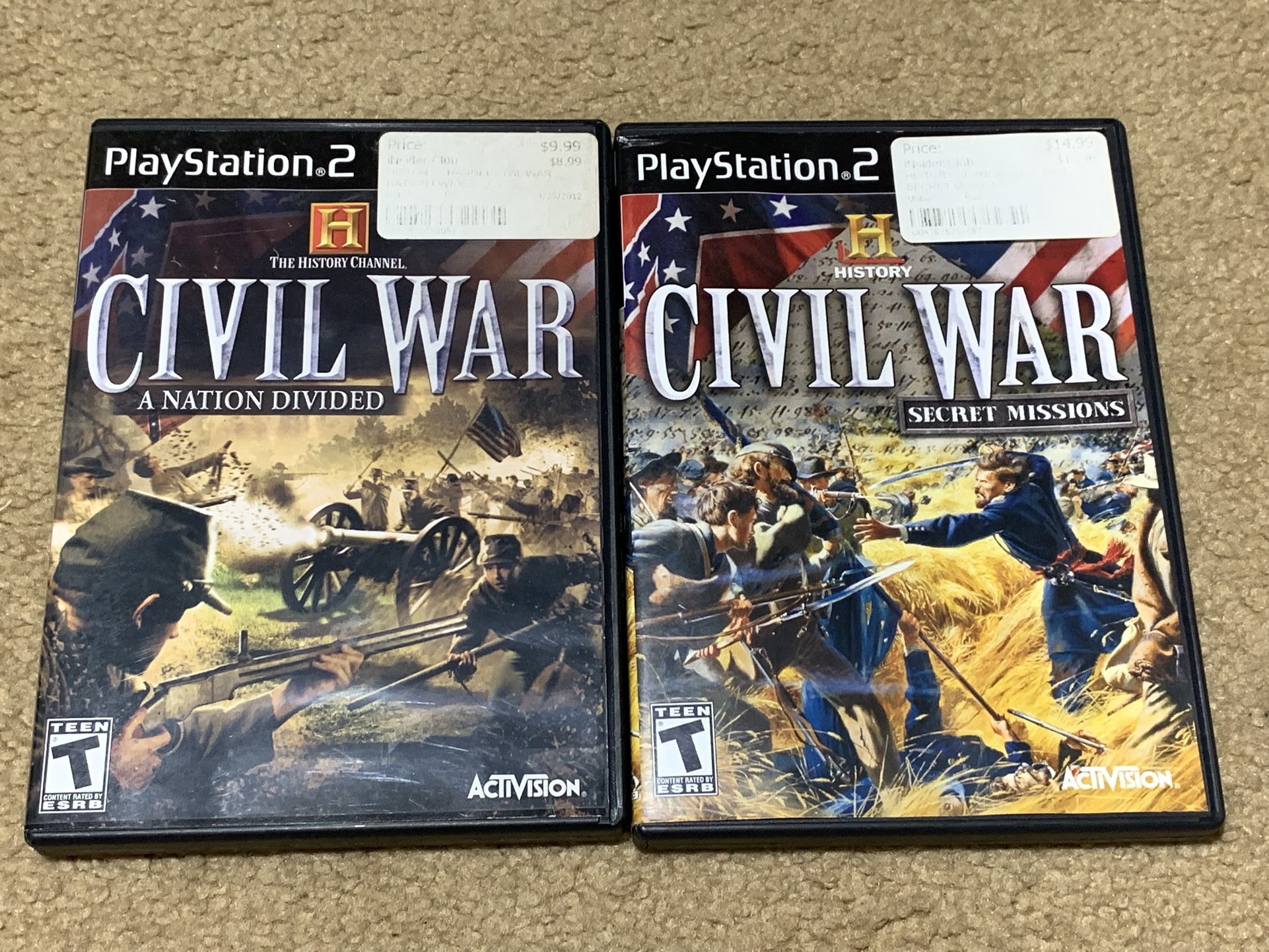 Ps2 Civil War Lot Of 2 Games CIB