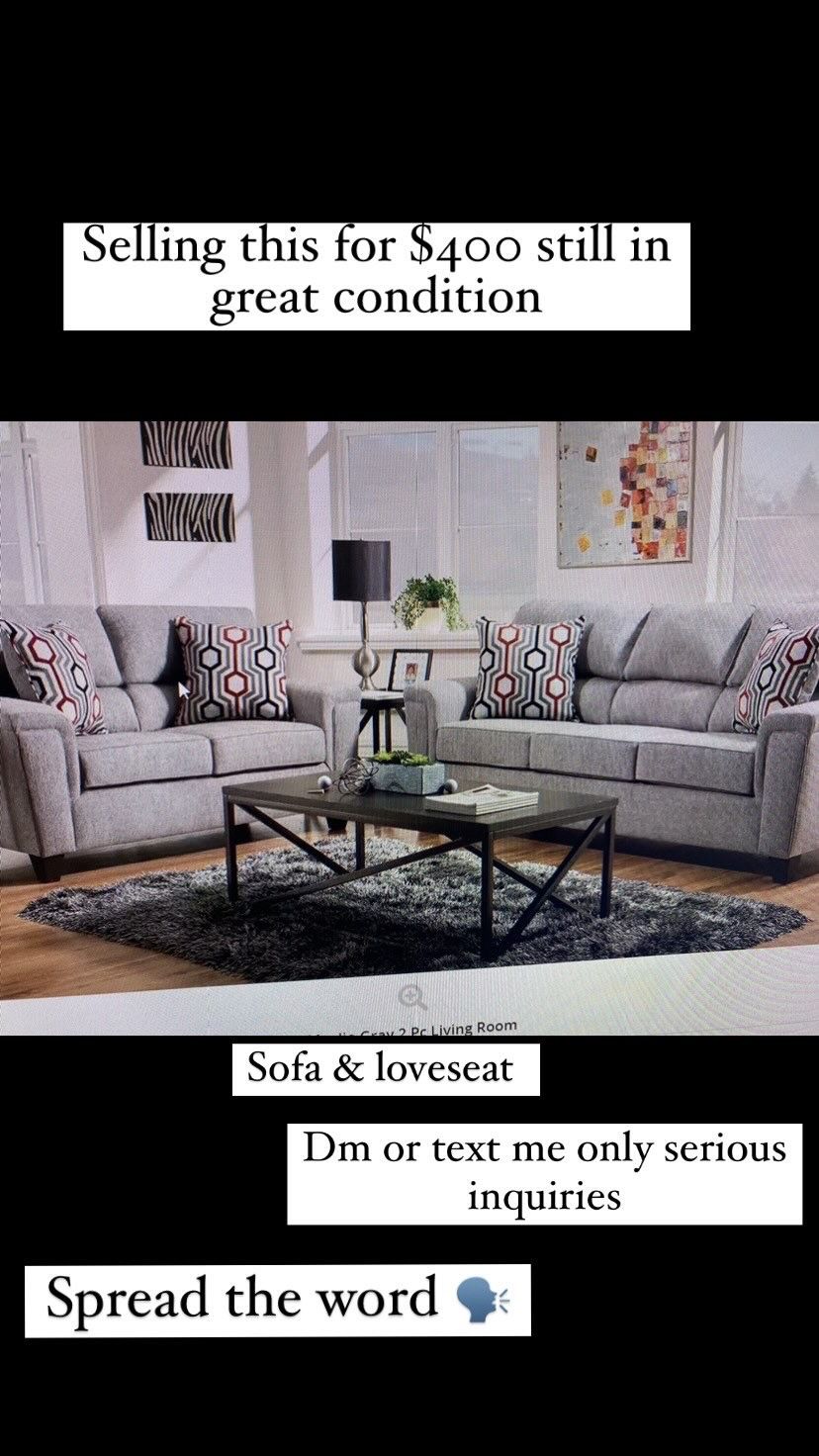 Grey Sofa & Love seat