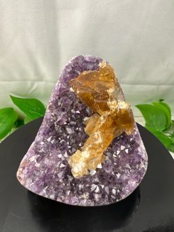 Rare Amethyst And Calcite Cluster