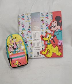 Loungefly Mickey and friends binder and pencil pouch