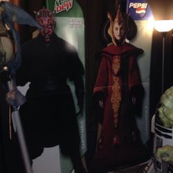 Star Wars 3 Cardboard standees Darth Maul Amidala Kinect