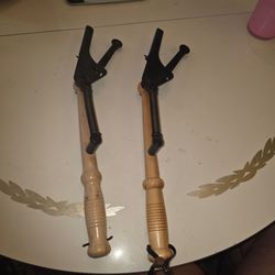 vintage handheld clay pigeon throwers