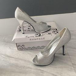 Silver Heels Size 8