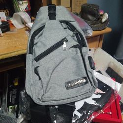 Grey Crossbody Bag With Usb For Cell Phone Plenty Of Pockets Roomy